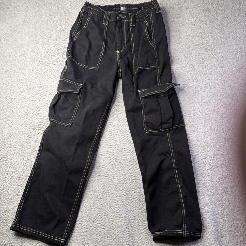 Urban Outfitters BDG Blaine Black High Waisted Cargo Pants Size 27
